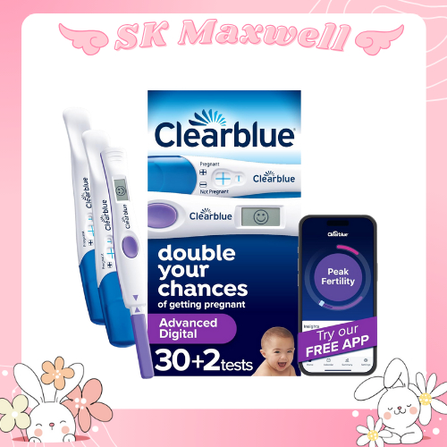 ของแท้100%Clearblue Advanced Digital Ovulation Testทดสอบการตกไข่พร้อมเครื่องแบบดิจิตอลสีม่วง30เทส+ตรวจครรภ์2 เทส