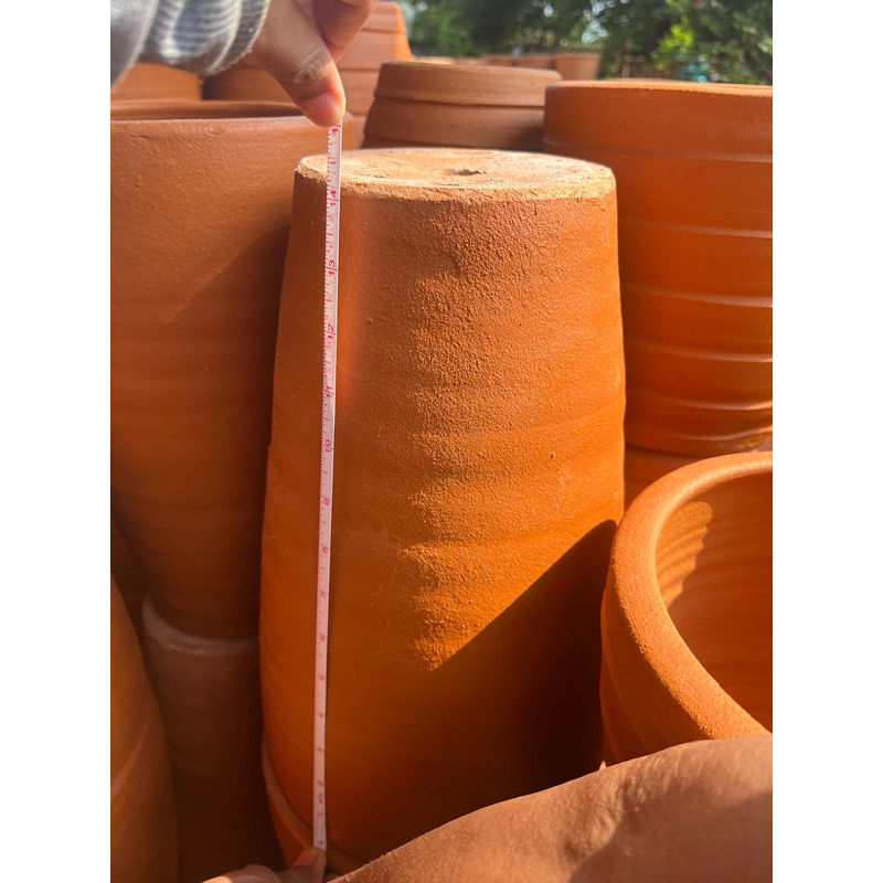 กระถางดินเผาทรงกระบอกยาวมี2ขนาด กว้าง8นิ้วยาว14นิ้ว รูปที่ 5