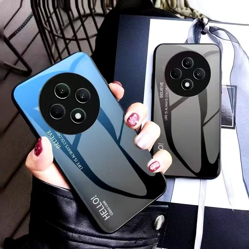 เคสกระจก แบบไล่สี ใช้กับรุ่น Xiaomi Redmi 14C / Poco C75 เคสกระจกสี พร้อมจัดส่งทันที่