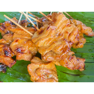 หมูปิ้งสูตรโบราณย่างด้วยเตาถ่าน พร้อมอุ่นทาน 12 ไม้