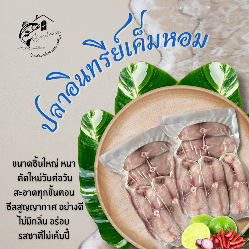 เนื้อล้วนปลาอินทรีย์หอมเค็ม 500-1,000กรัม เนื้ิอสวยไม่เละ By บ้านอาหารทะเลแห้งธิดา