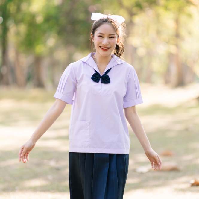 พร้อมส่ง✅เสื้อนักเรียน คอปกทหารเรือ อก 32-52 เสื้อสีขาวโอโม่ มีบิลเบิกโรงเรียนได้ ราคา ถูกที่สุด ดีลบีเคเค แกลเลอรีภาพที่ 2