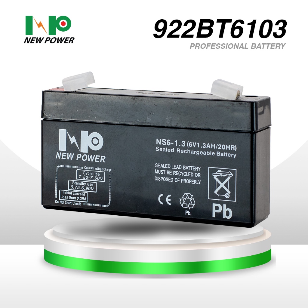 แบตเตอรี่แห้ง 6V 1.3AH NEW POWER NS6-1.3