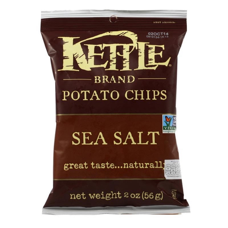 เคทเทิลมันฝรั่งทอดกรอบรสเกลือและน้ำส้มสายชู 141ก Kettle Sea Salt and Vinegar Potato Chips 141g [0084114009968 ]
