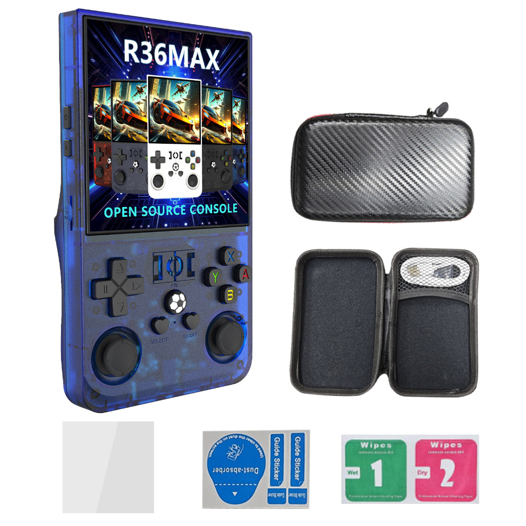 (แถม กระเป๋า+ฟิล์ม)เครื่องเกมพกพา R36MAX จอIPS 4นิ้ว+ความจำ 128GB+20,000เกม รองรับเกมPSP NDS N64 Ps1