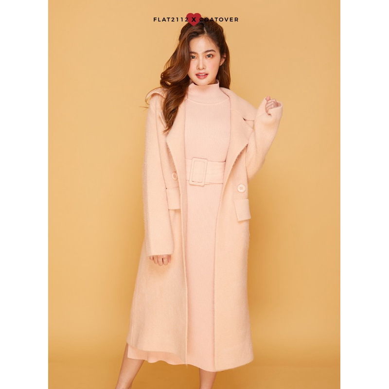 Flat2112x Coatover FC005 GISELLE KNIT SET สีครีม ฟรีไซ ของใหม่