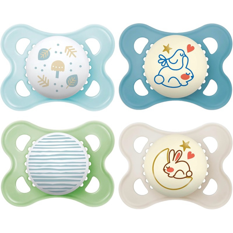 จุกหลอกเรืองแสง MAM แพคx4 Day & Night Pacifiers, Glow in The Dark Pacifier for Breastfed Babies, 0-6