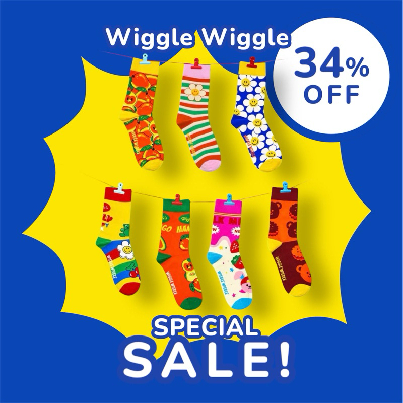 ✅ ขายดี Wiggle Wiggle Pattern Socks ถุงเท้าแฟชั่น สไตล์เกาหลี สวยมีเอกลักษณ์ ใส่ได้ทั้งชายและหญิง