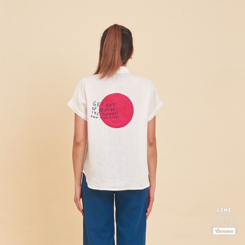 ทักก่อนสั่ง เสื้อเชิ้ตลินินแท้ อก44“ งานปัก แขนสั้น 5thJan