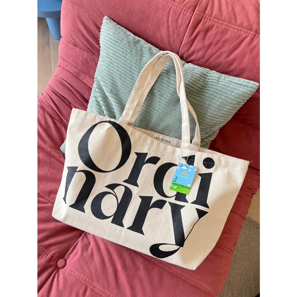 TOTE BAG ลายใหม่ แถมช่องเล็กใส่เหรียญในตัว Lazy sunday