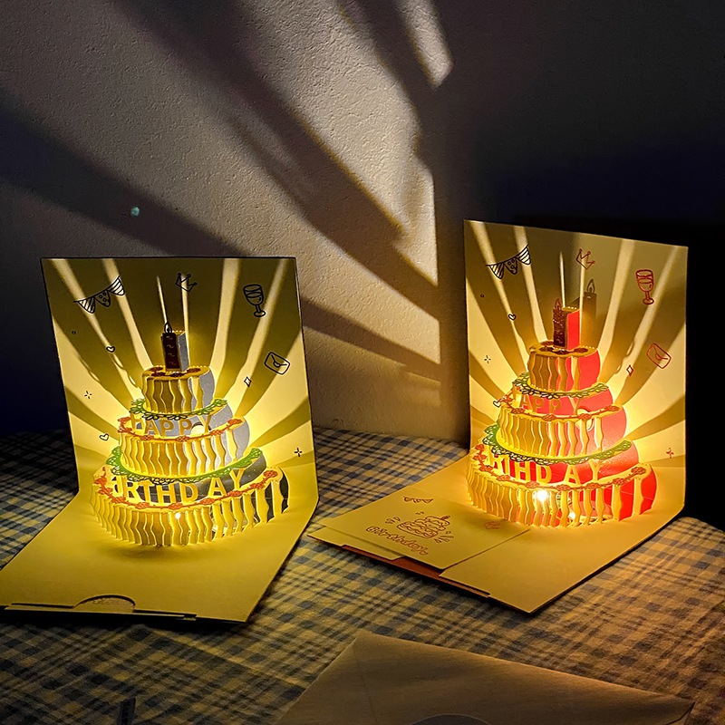 การ์ดวันเกิด LED มีเพลง มีไฟ เอฟเฟกต์ 3 มิติ มาพร้อมการ์ดข้อความ ของขวัญวันเกิด ราคา ถูกที่สุด ดีลบีเคเค แกลเลอรีภาพที่ 9