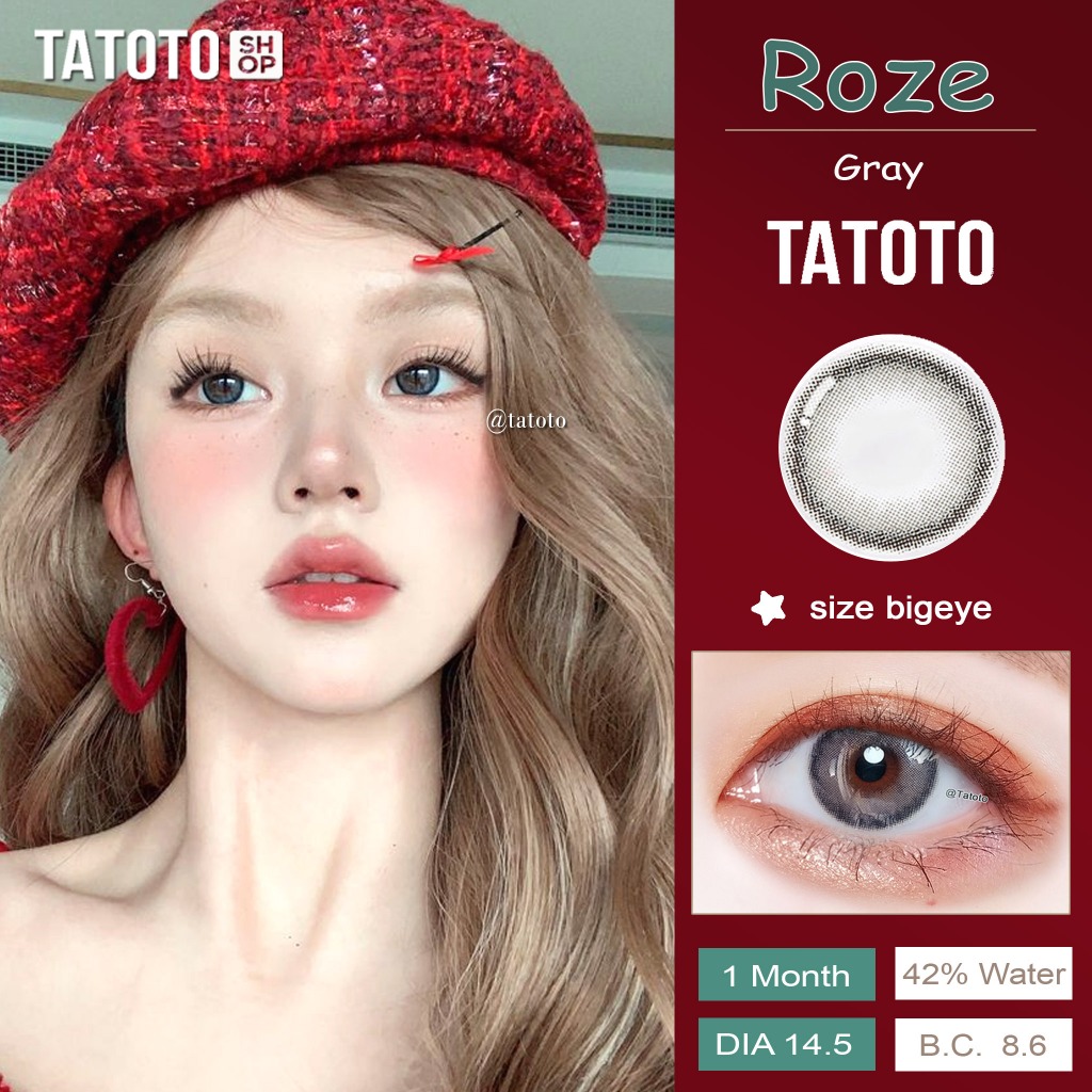 คอนแทคเลนส์สี ใส่สบาย ไม่แสบตา │ อย.ไทย │ ส่งจากไทย │รุ่นRoze Gray