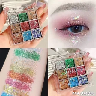M466 MGL พาเลทอายแชโดว์ กลิตเตอร์ ประกายมุก แวววาว 9 สี หลากสีสัน กันน้ำ ติดนาน