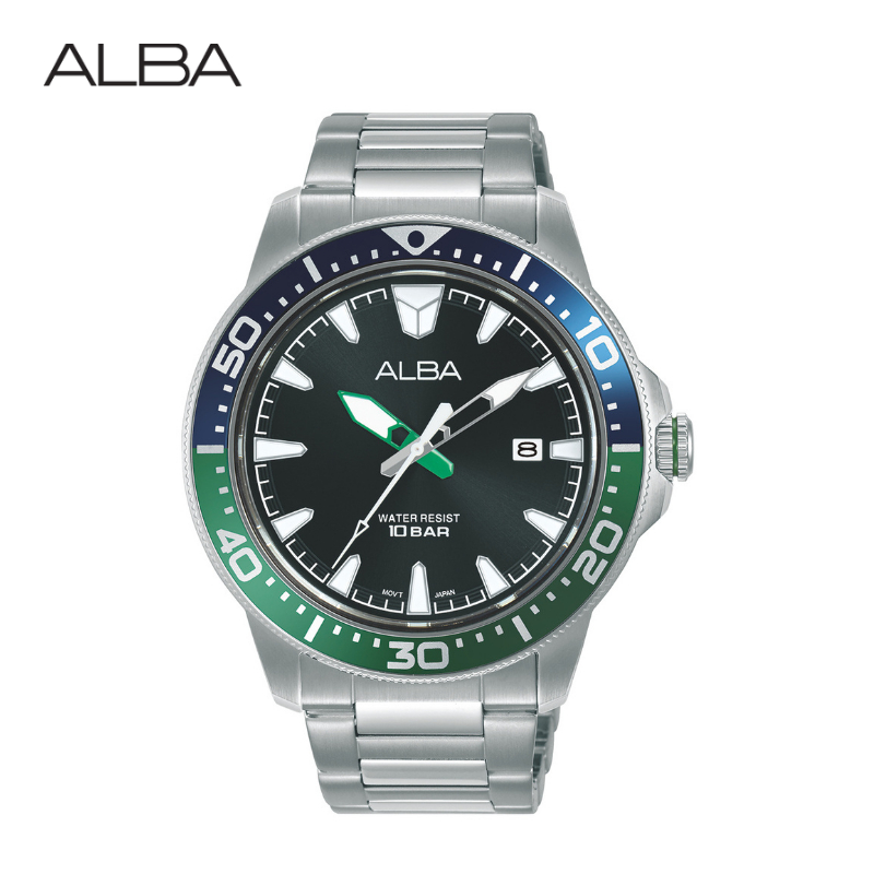 ALBA Sportive Quartz อัลบา นาฬิกาข้อมือ รุ่น AS9U03X ขนาด 44 mm.สีเขียว