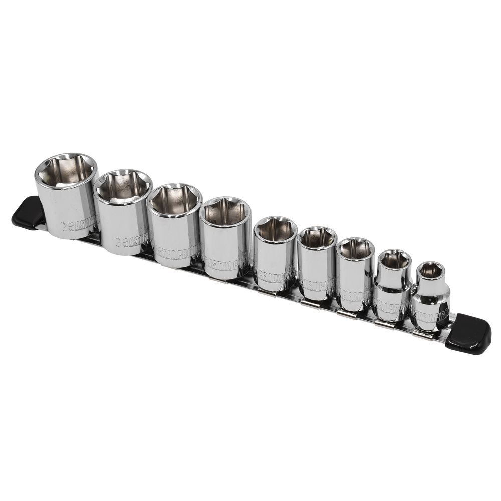 Astro Products ชุดลูกบ๊อกซ์ 3/8DR / Socket Set 9pc 8-22mm 6PT Holder