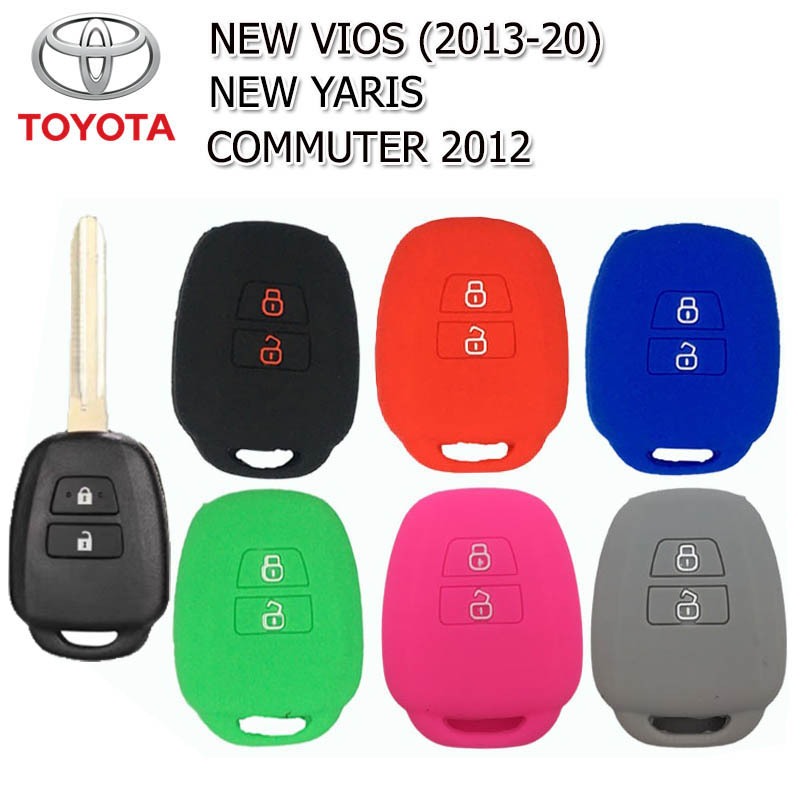 ปลอกกุญแจรถโตโยต้า Toyota New Vios ปี2013-19/ New Yaris / Commuter เคสซิลิโคนหุ้มรีโมทกันรอย ซองใส่รีโมทกันกระแทก ยางหนา