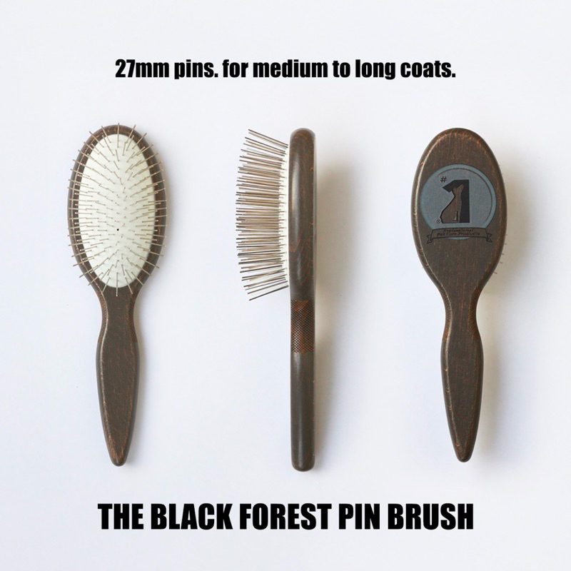 #1 All System Black Forest Large Pin Brush Smokey Grey แปรงหมุดขนาดใหญ่ ด้ามทำจากไม้แข็ง สีเทาควัน