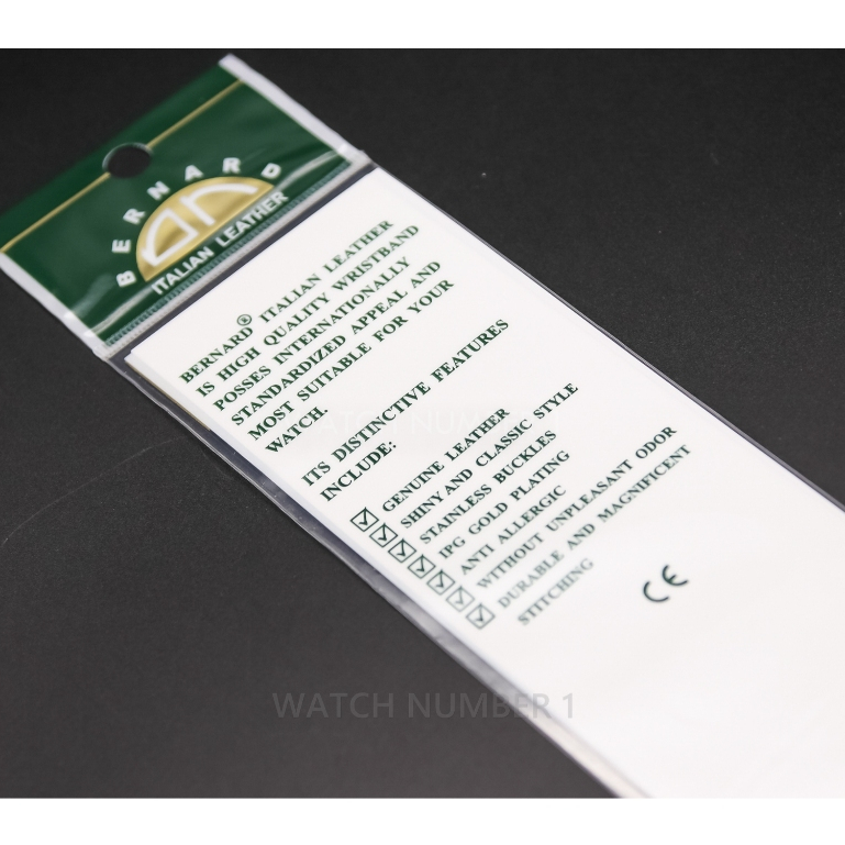 สายนาฬิกาหนังแท้ BERNARD FG-61(หนังแก้ว) + Spring Bar จากประเทศอีตาลี เย็บด้ายสีขาว  แข็งแรง ทนทาน