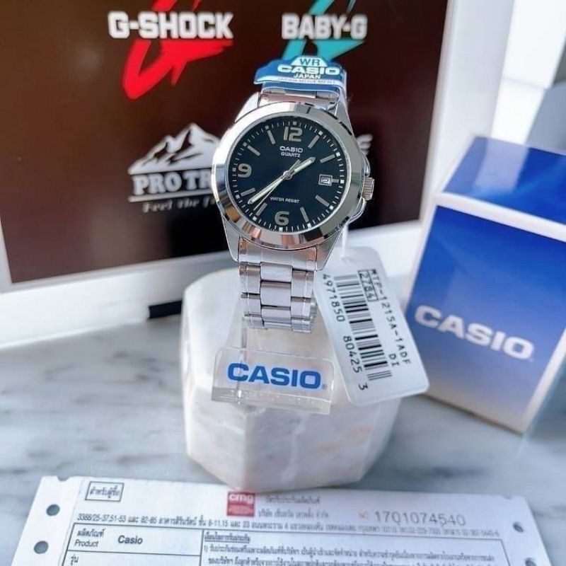 🌻มีช่องบอกวันที่ กันน้ำ ✨ นาฬิกา Casio MTP-1215A-1ADF