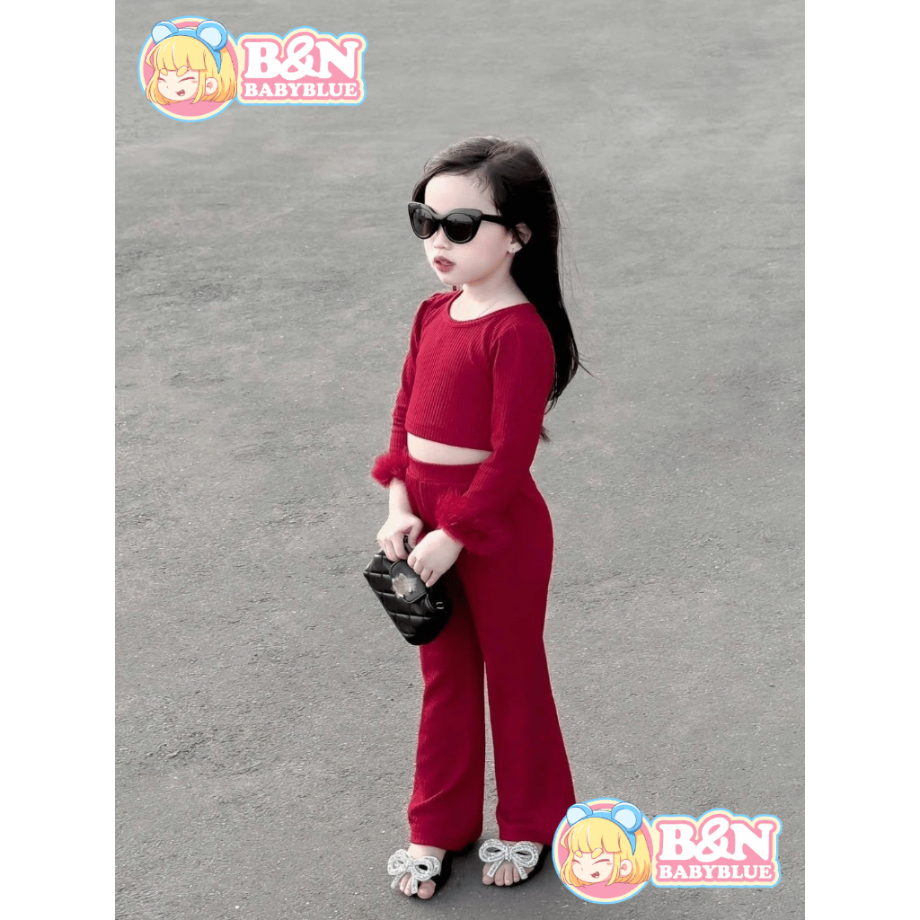 BN babyblue ชุดเซ็ตแฟชั่นเด็กหญิง รหัส LLRR ชุดเซ็ตสีแดงสุดน่ารักแต่ขนมิ้ง