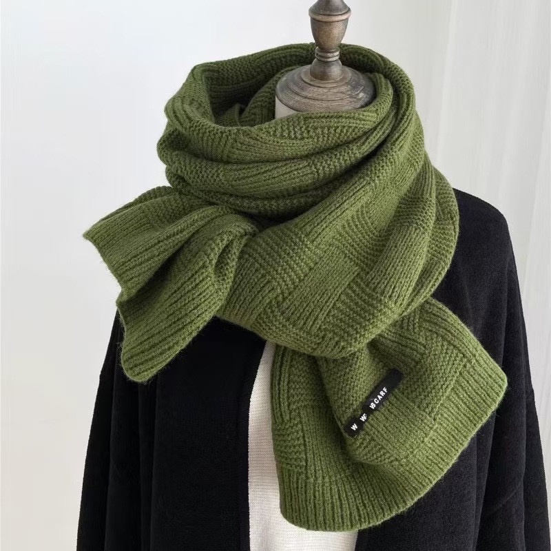 ผ้าพันคอ Bordeaux style สีเรียบลายตัด รุ่น 06S6