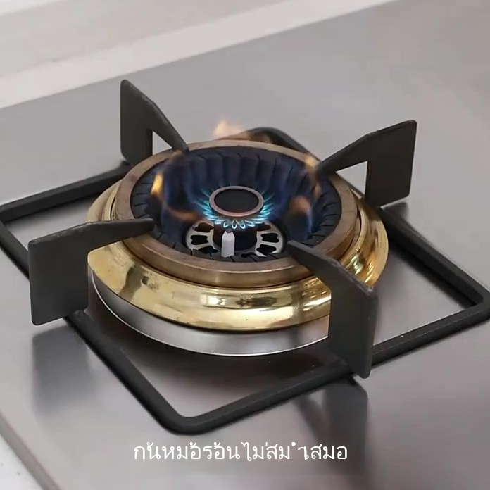 ™โครงเตาแก๊สเหล็กหล่อโครงกันลมฝาครอบเตาแก๊สในครัวเรือนโครงโต๊ะรองรับการรวบรวมไฟแหวนประหยัดพลังงานสากลวงเล็บกันลื่นกระจกห - รูปที่ 6