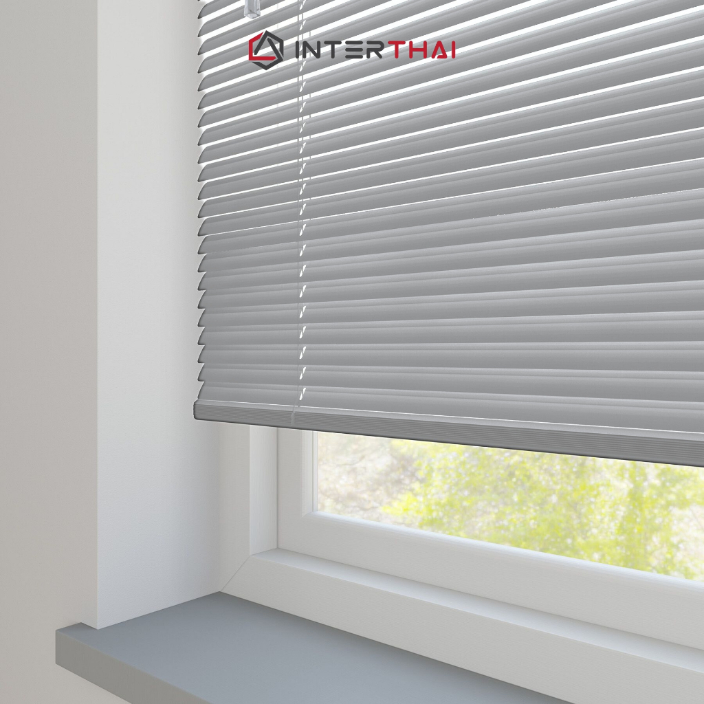 BARCO มู่ลี่ ม่านหน้าต่าง PVC 1 นิ้ว สีเทา