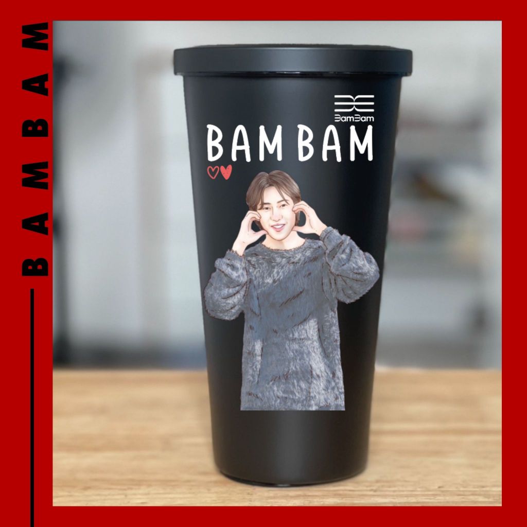 BB3. แก้วสกรีนรูปวาด BamBam : Got7 : BAM BAM : BAMBAMGOT7 : แบมแบม : แบมแบมGot7