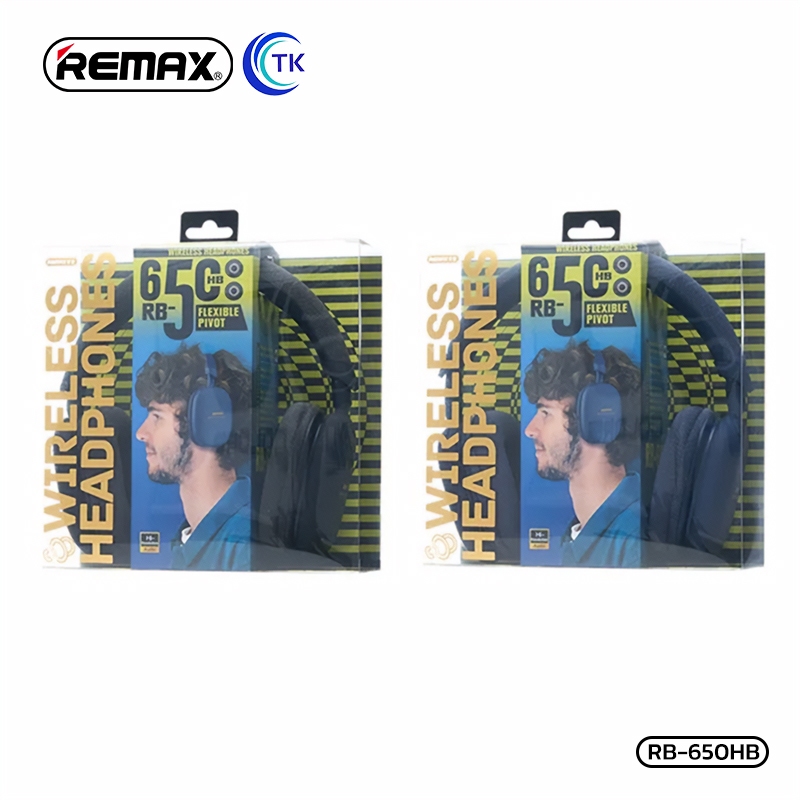 หูฟังบลูทูธไร้สาย พร้อมไมโครโฟน คุณภาพเสียง HI-FI SOUND BT5.4 800mAh REMAX RB-650HB