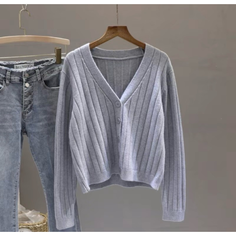 รุ่น PLUS เสื้อคลุมคาร์ดิแกนไหมพรมแขนยาว หน้าผ้า 40 ราคา ถูกที่สุด ดีลบีเคเค แกลเลอรีภาพที่ 6