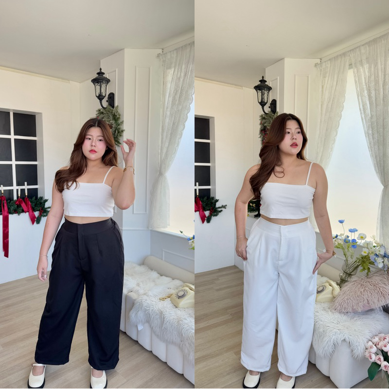 Work barbie pants“กางเกงขายาวทำงานผ้าบาร์บี้สาวอวบ“