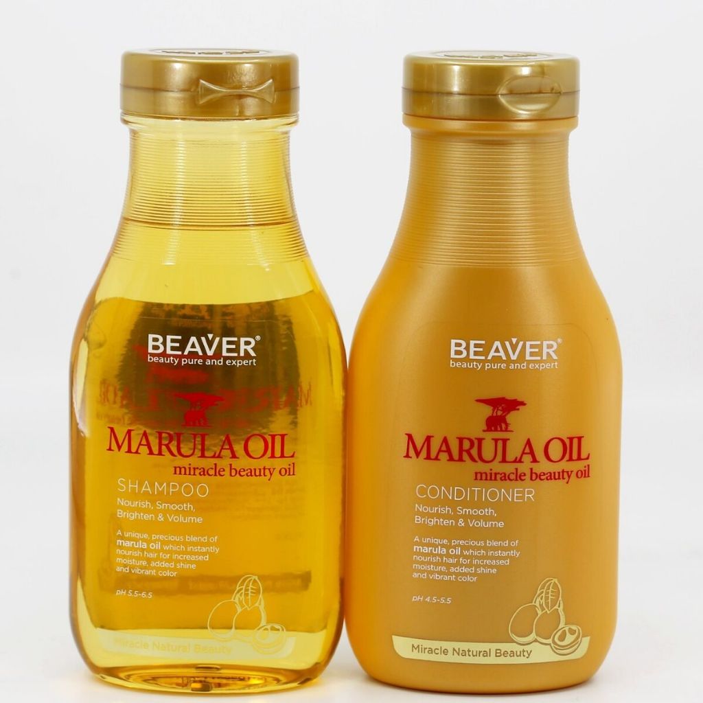 Beaver Marula Oil Shampoo /Conditioner ผลิตภัณฑ์สำหรับผมแห้งเสีย เพิ่มความเงางาม