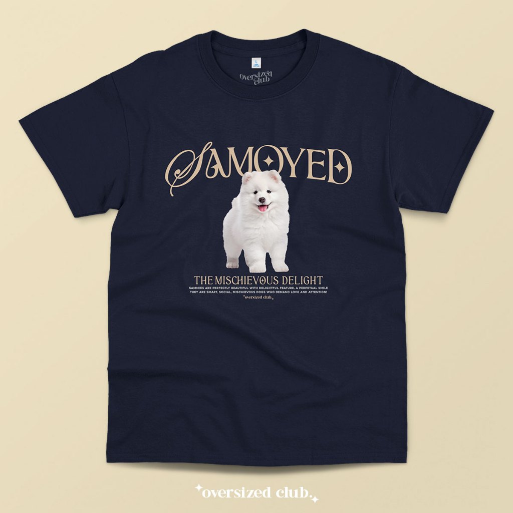 เสื้อยืดสกรีนลายหมา Samoyed ซามอยด์ [Classic Cotton 100% by Oversized Club]