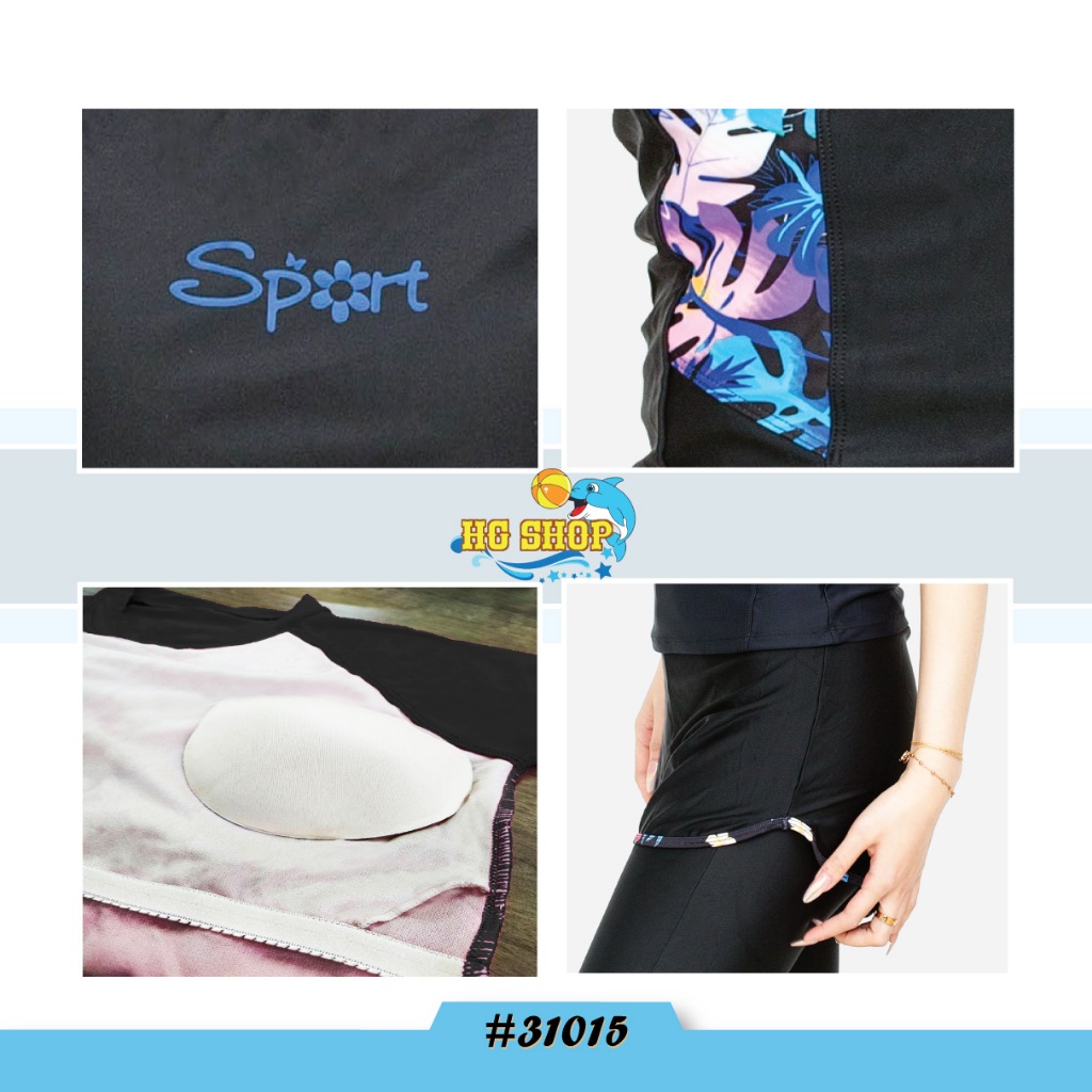 รุ่น 31015 ชุดว่ายน้ำ แขนสั้น กางเกงขาสั้น+ขายาว เซต 2 ชิ้น มาพร้อมกับการลายสวยมาใหม่(ขายเเยกชิ้น) - รูปที่ 2