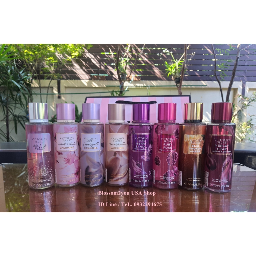 Victoria's Secret กลิ่น Sparkling Cream,Ruby Rosy,Berry Santal,Merlot Pear,Berry Brulee ,Pistachio C