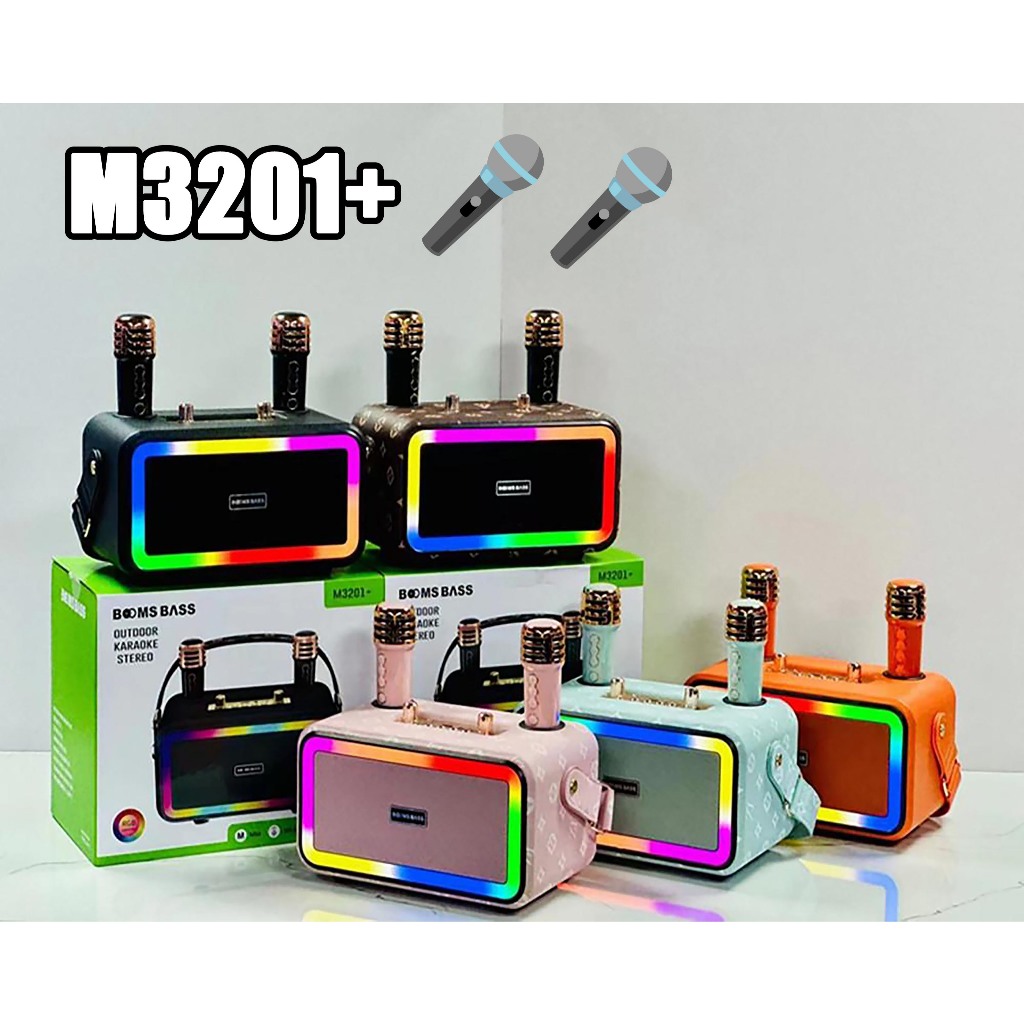 M3201+ ลําโพงซับวูฟเฟอร์บลูทูธไร้สาย แบบพกพา คุณภาพสูง+แ​ถมไมค์ลอย2ตัวบวูฟเฟอร์บลูทูธไร้สาย แบบพกพา คุณภาพสูง+แ​ถมไมค์ลอ
