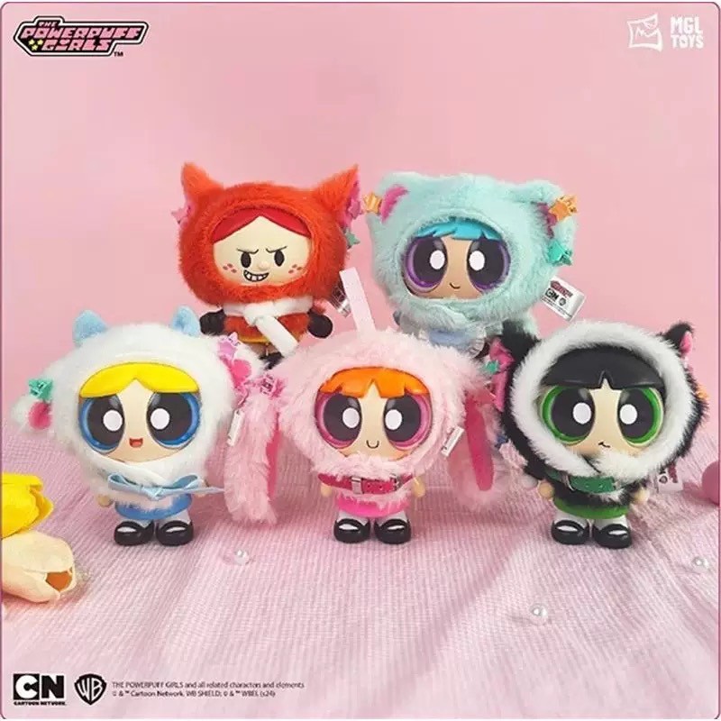 (ใช้Codeแฟ ลด30%)พร้อมส่งจากไทย แบบสุ่ม พวงกุญแจ : Power Puff Girls Animal Cape งานลิขสิทธิ์ของแท้