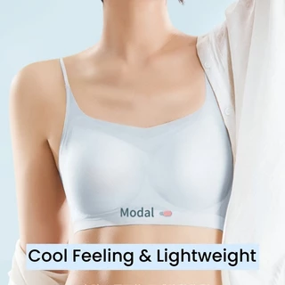 S-XL เสื้อใน บรา ผ้าไหมน้ําแข็ง ไม่มีรอย ชุดชั้นในสำหรับฤดูร้อน ระบายอากาศดี ผ้าเสื้อบาง นุ่ม