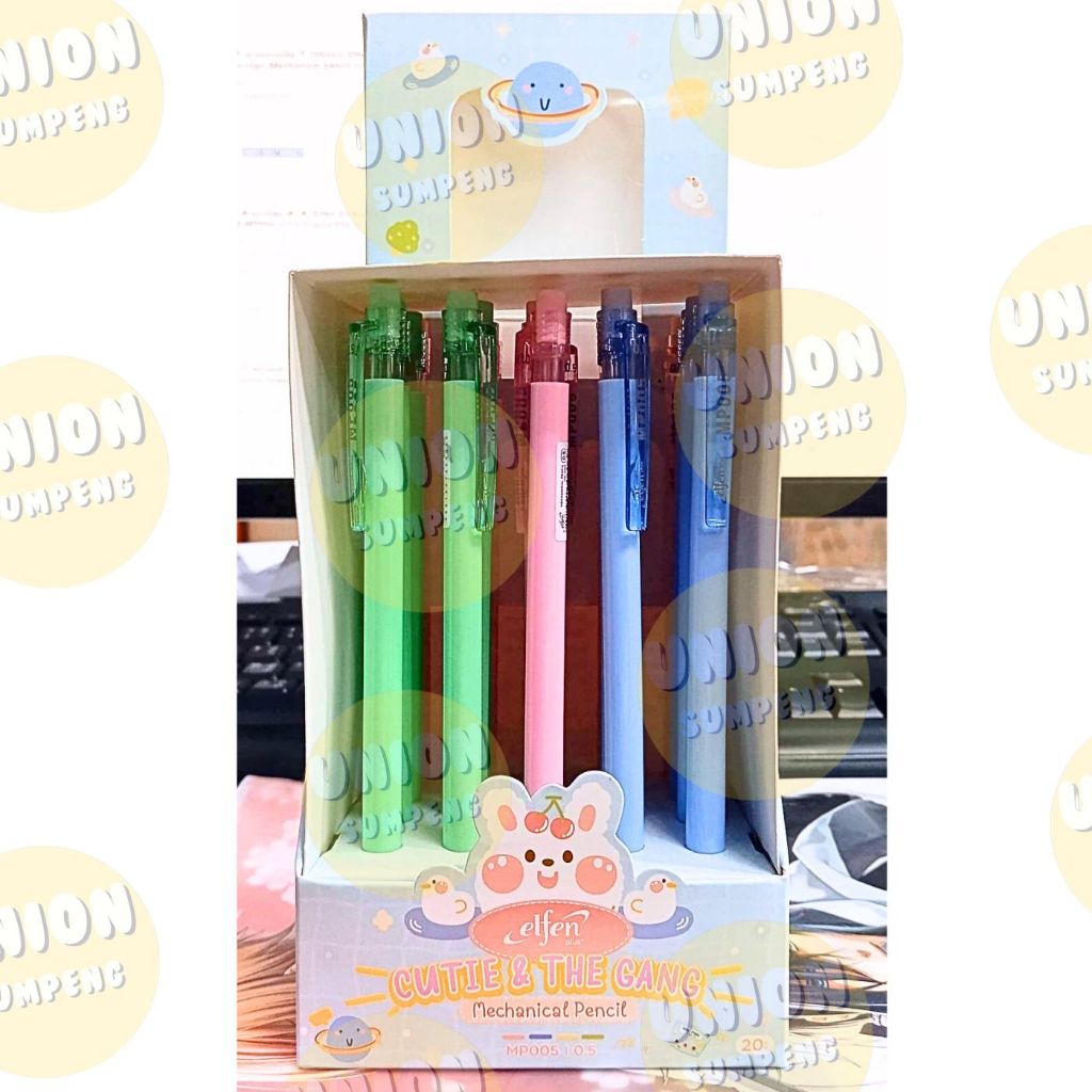 (USP) ⚡ส่งไว⚡(ยกกล่อง20ด้าม) Elfen ดินสอกด 0.5 Mp005 (20ด้าม/กล่อง) ดินสอ เอลเฟ่น ด้ามพาสเทล ด้ามคละสี