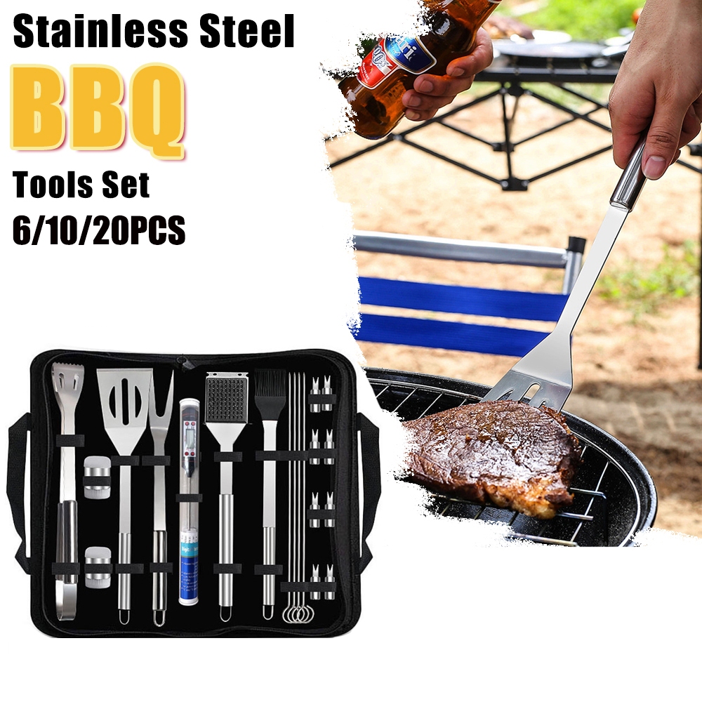 BBQ Tools Set Barbecue Utensil Accessories Thermometer Barbeque Grilling Accessories Outdoor Gril To