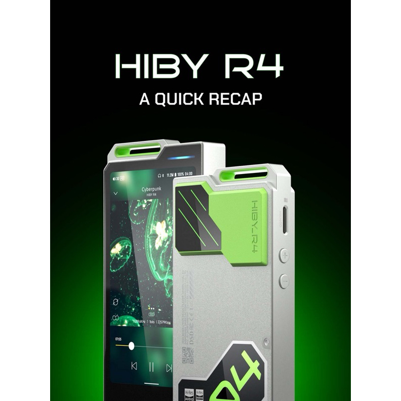 HiBy R4 DAP พกพา DAC 4 ตัวแบบ Array แอมป์ Class A รองรับ MQA, Android 12, Bluetooth5.2 ประกันศูนย์ไท