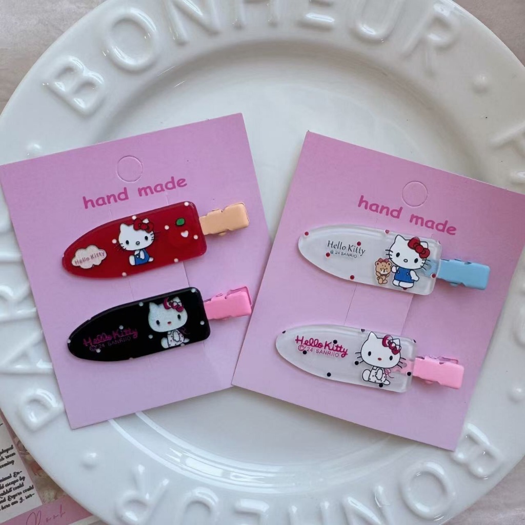 พร้อมส่ง!🇹🇭 ราคา/คู่ กิ๊บหนีบผม Hello Kitty สไตล์เกาหลี หลากสีหลายลาย ผมไม่หักงอ หนีบแน่น เกรดพรีเมียม เนื้องานคุณภาพดี - รูปที่ 2
