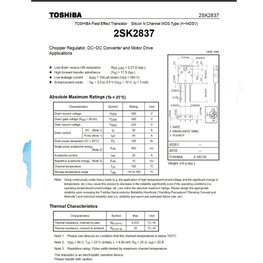 K2837 2SK2837 N-Channel MOSFET รูปที่ 4