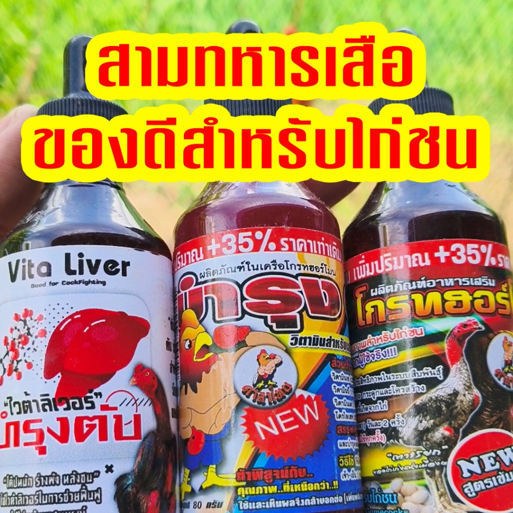 โกรท บำรุง ไวต้าลิเวอร์ 3ทหารเสือ มีประโยชน์ สำหรับไก่ชน ไก่สมบูรณ์ แดง สุขภาพดี