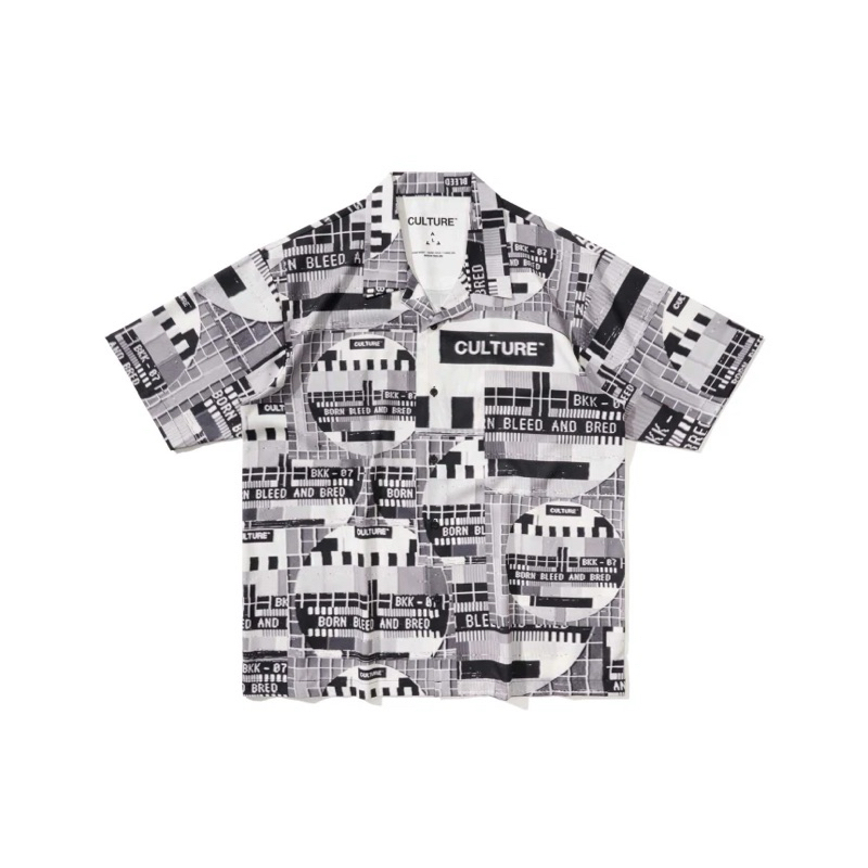 V.A.C. Culture Culture Test Pattern Monotone Bowling Shirt