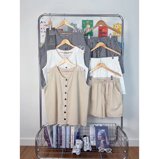 𝗗𝗮𝗶𝗿𝘆 𝗦𝗲𝘁 ชุดเซ็ตสาวอวบ ผ้าลินิน♥️Plussize♥️ มีส่งด่วน | roziiplus