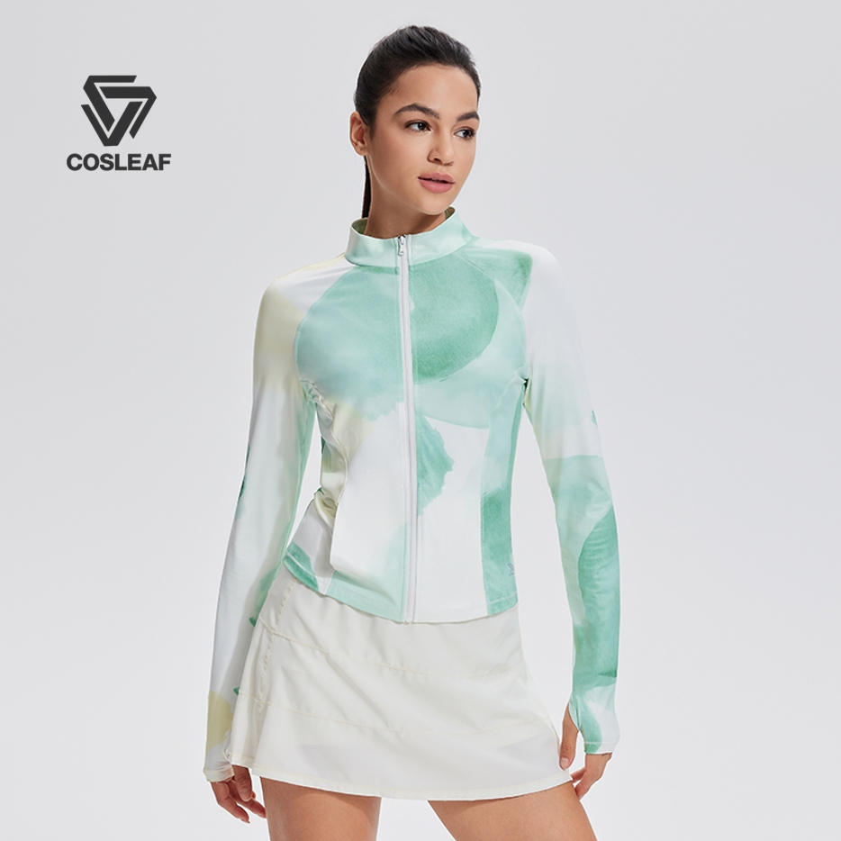 Cosleaf เสื้อแขนยาวกีฬากันแดด UV UPF50+ ตีกอล์ฟสวมใส่กิจกรรมกลางแจ้ง ทรงเข้ารูปผ้าเย็นนุ่มสบายผิวแห้งไว