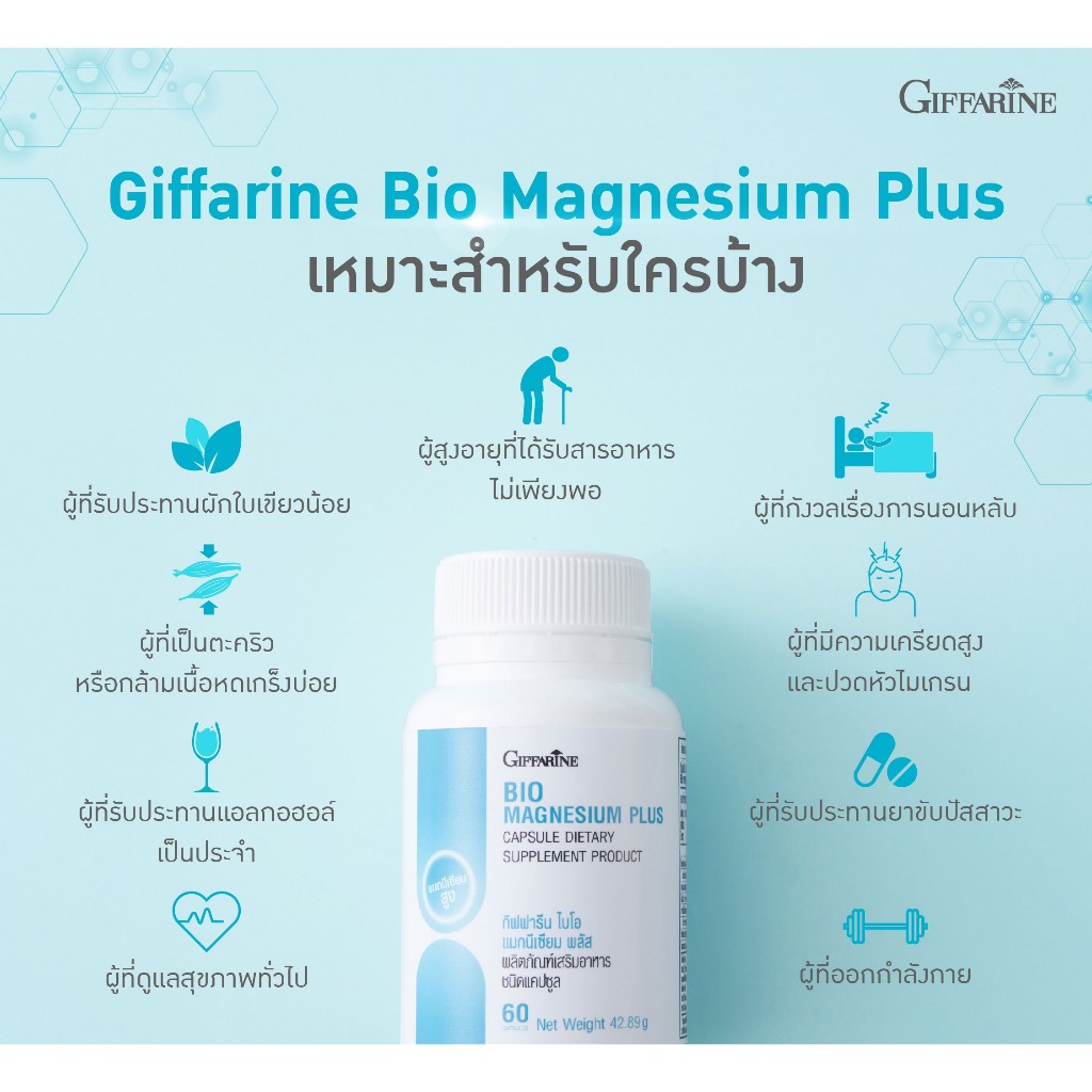 ไบโอ แมกนีเซียม พลัส กิฟฟารีน แมกนีเซียม ธรรมชาติ BIO MAGNESIUM PLUS GIFFARINE - รูปที่ 6