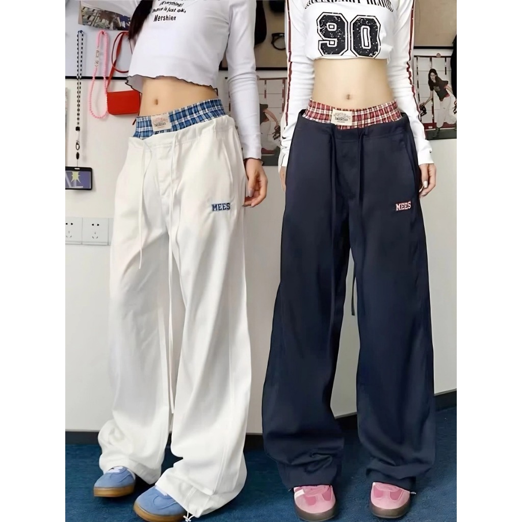 กางเกงลำลอง กางเกงใส่สบาย ออกเเบบพิเศษ เอวซ้อน เเบบเเฟชั่น#1146