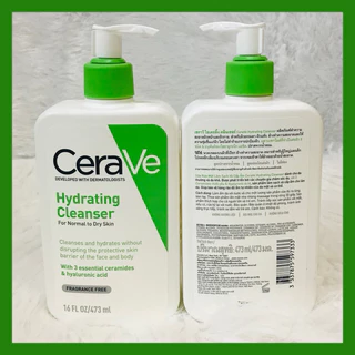 🔥ส่งทันทีได้‼️ของแท้ 100% ฉลากไทย ใหม่สุดๆ🔥CERAVE Hydrating Cleanser เซราวี ไฮเดรติ้ง คลีนเซอร์